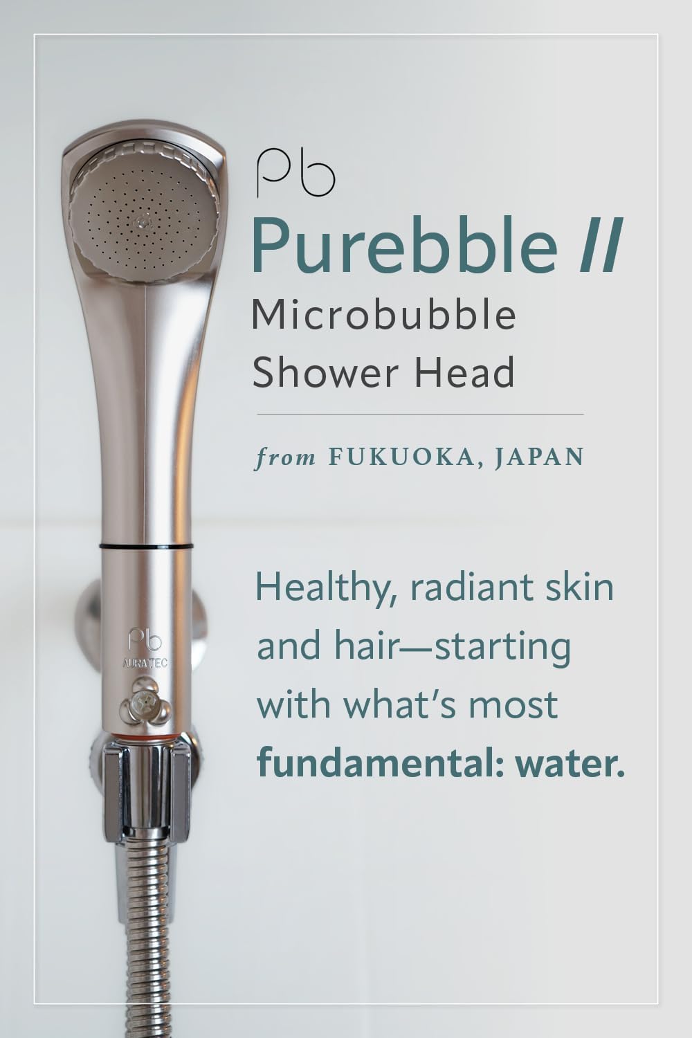 Purebble II Japanese Microbubble Shower Head | Made in Japan